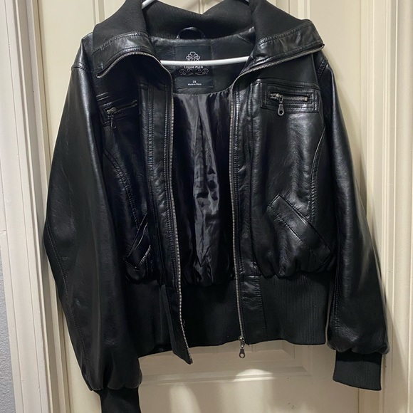 louise paris Jackets & Blazers - 2X Faux Black Leather Jacket